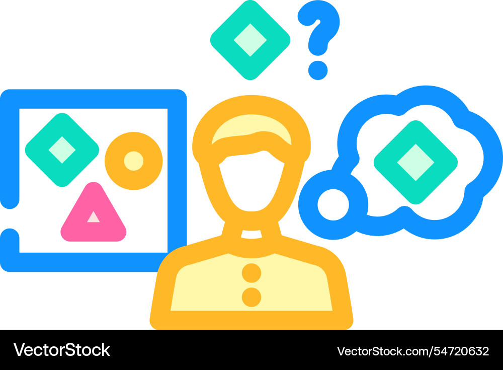 Supervised machine learning color icon vector image