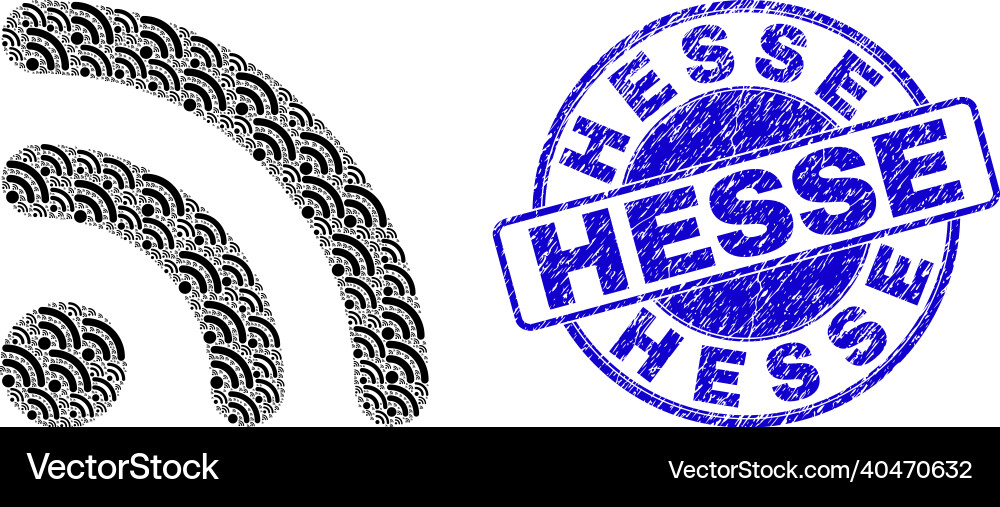 Textured hesse stamp and wi-fi internet recursive Textured hesse stamp and wi-fi internet recursive vector image