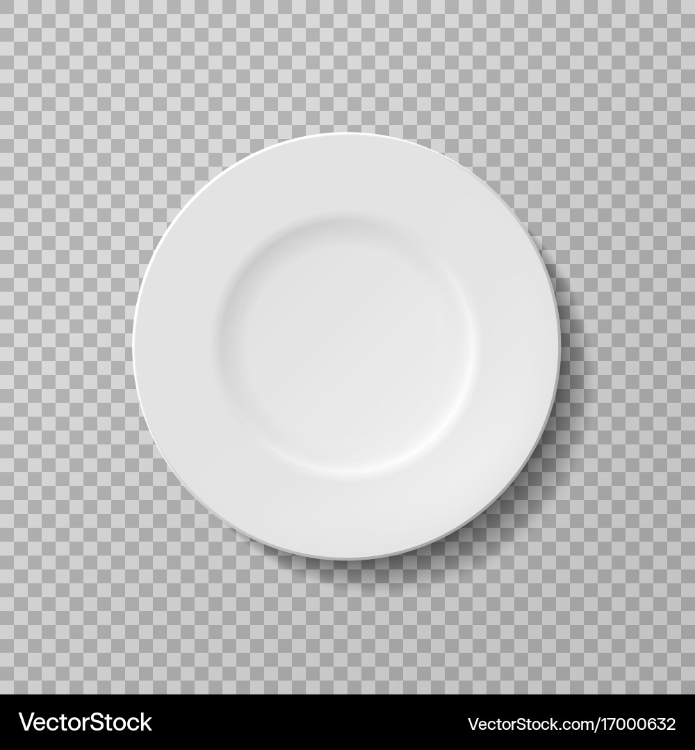 White Plate on Transparent Background vector image
