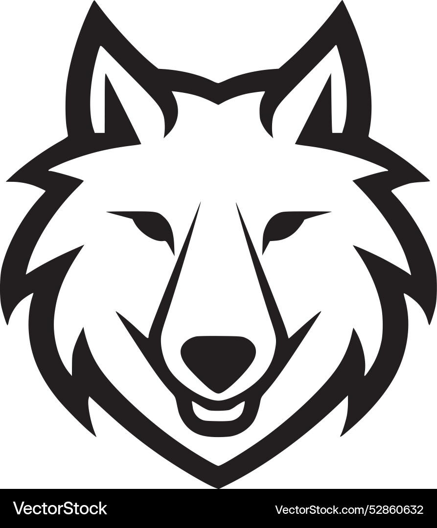 Wolf - black and white Royalty Free Vector Image