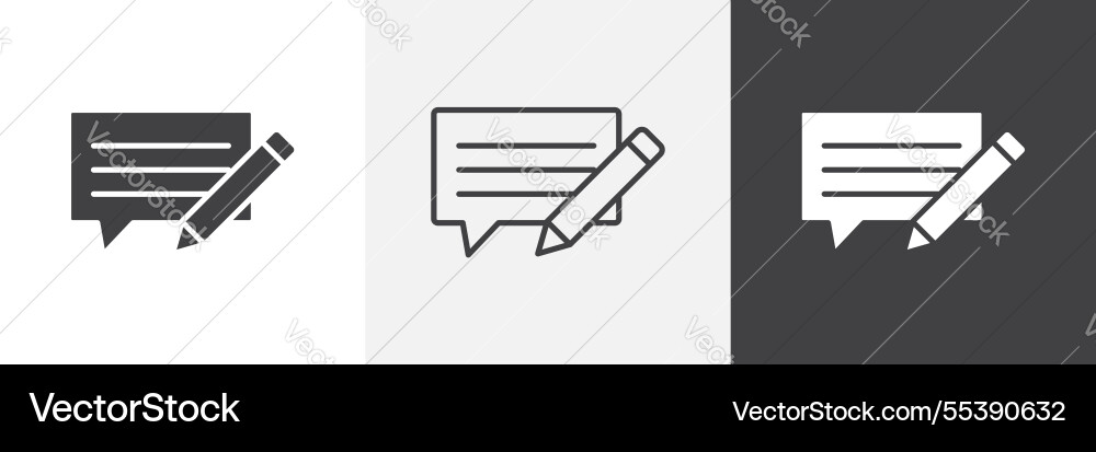 Write comment icons graphics pack Write comment icons graphics pack vector image