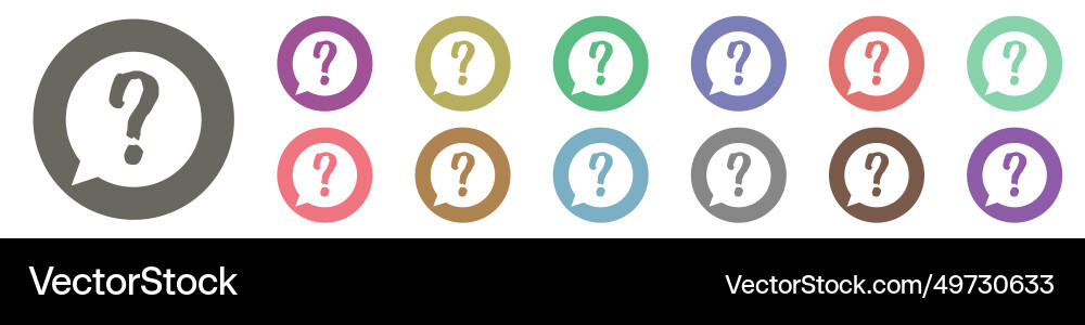 A question mark in round shape colored circles A question mark in round shape colored circles vector image
