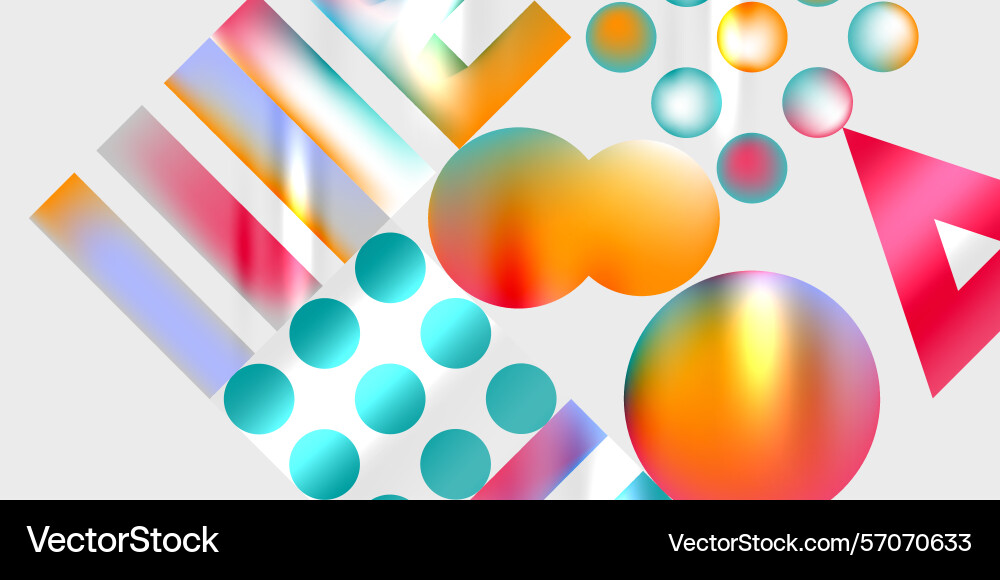Abstract composition colorful shapes overlap Vector Image