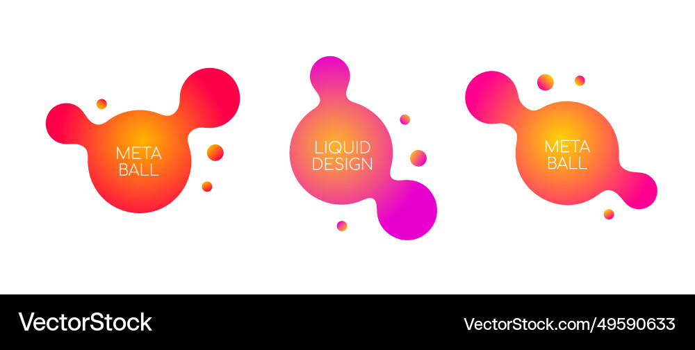 Abstract sphere blob collection gradient liquid Abstract sphere blob collection gradient liquid vector image
