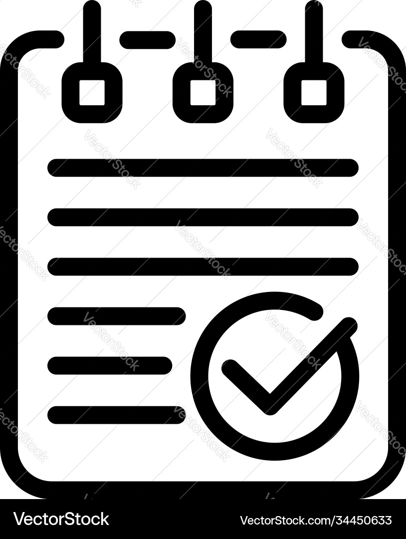 Approved notebook icon outline style Approved notebook icon outline style vector image