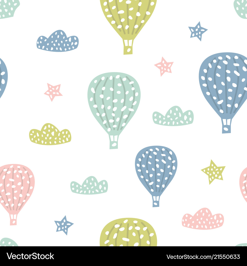 Childish seamless pattern with cute hot air Childish seamless pattern with cute hot air vector image