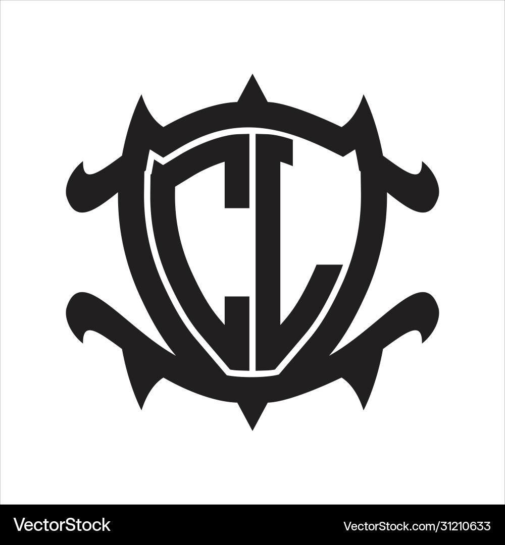 Cl logo monogram isolated with frame shield shape Vector Image