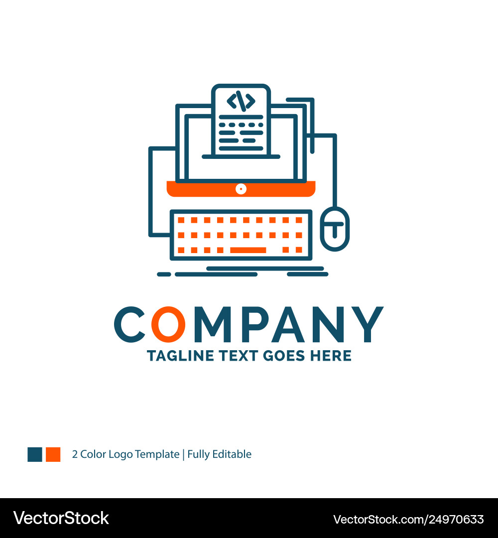 Code coding computer monoblock screen logo design Code coding computer monoblock screen logo design vector image