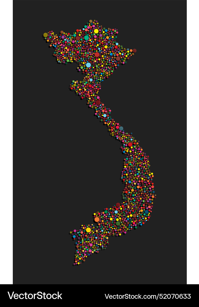 Creative map vietnam from random colorful dots Vector Image