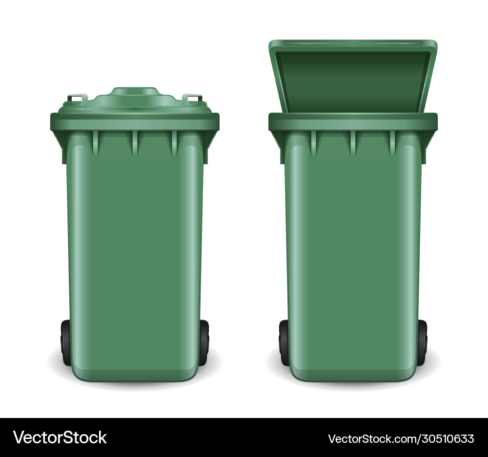 Dumpster in open and closed condition trash can Dumpster in open and closed condition trash can vector image