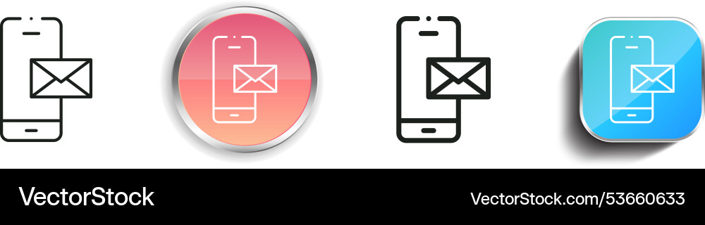Email icon thin linear regular and button style Email icon thin linear regular and button style Vector Image