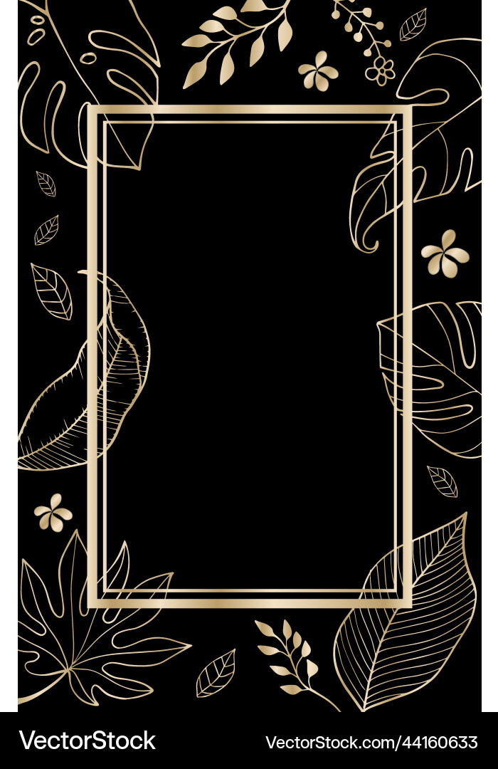 Gold leaf on black Gold leaf on black vector image