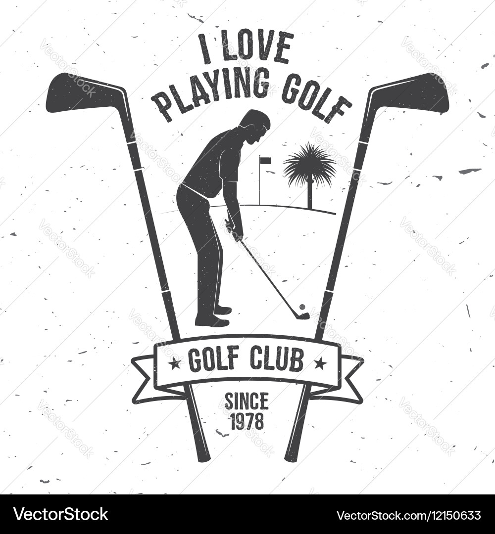 Golfer Silhouette Badge - Retro Golf Club Vector Image