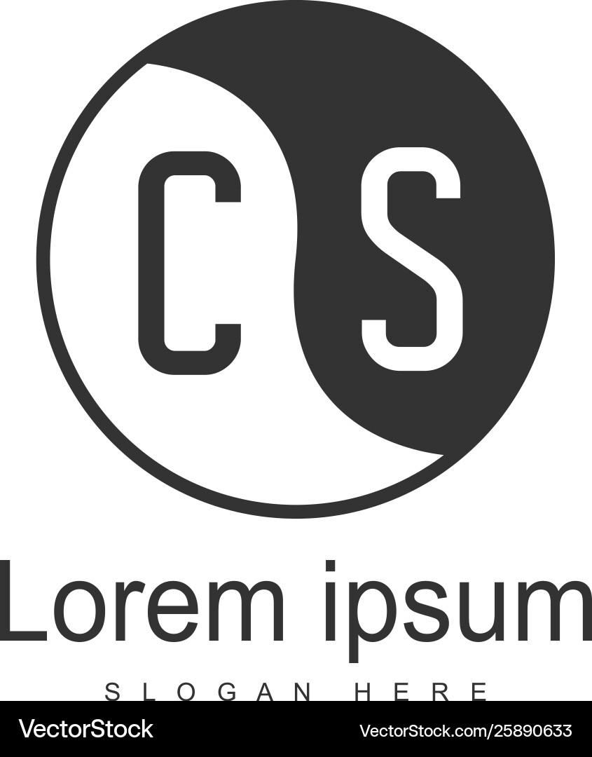 Initial cs logo template with modern frame Initial cs logo template with modern frame vector image