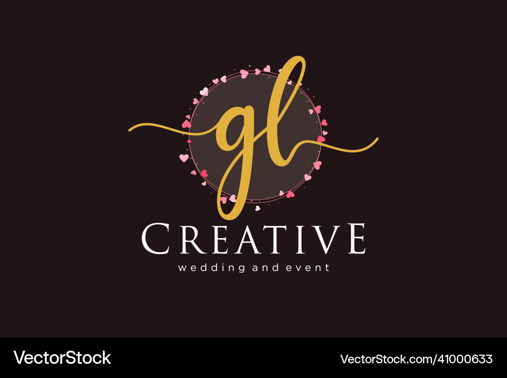 Initial gl feminine logo usable Royalty Free Vector Image