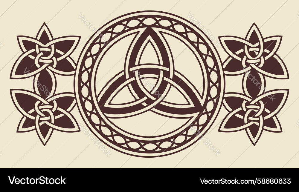 Intricate celtic knot with clover pattern design Vector Image