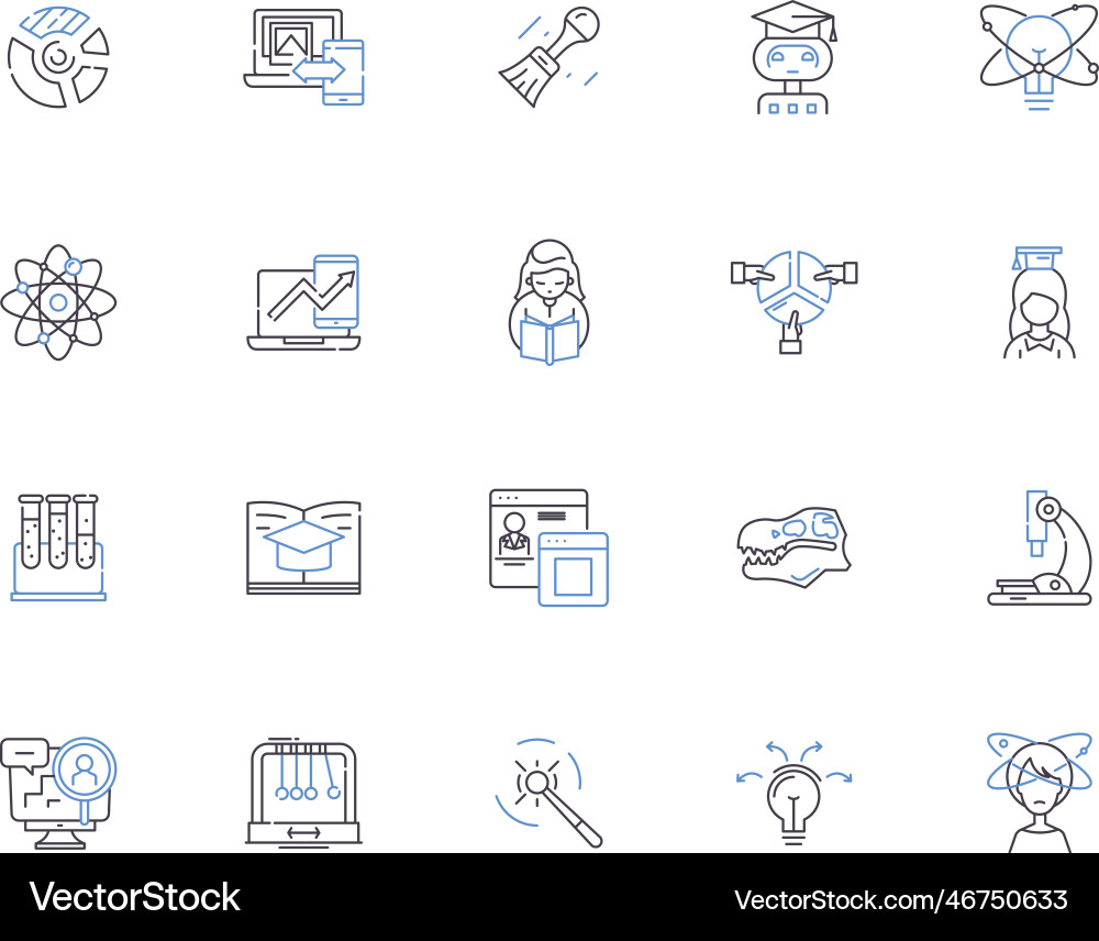 Laboratory outline icons collection lab test Laboratory outline icons collection lab test vector image