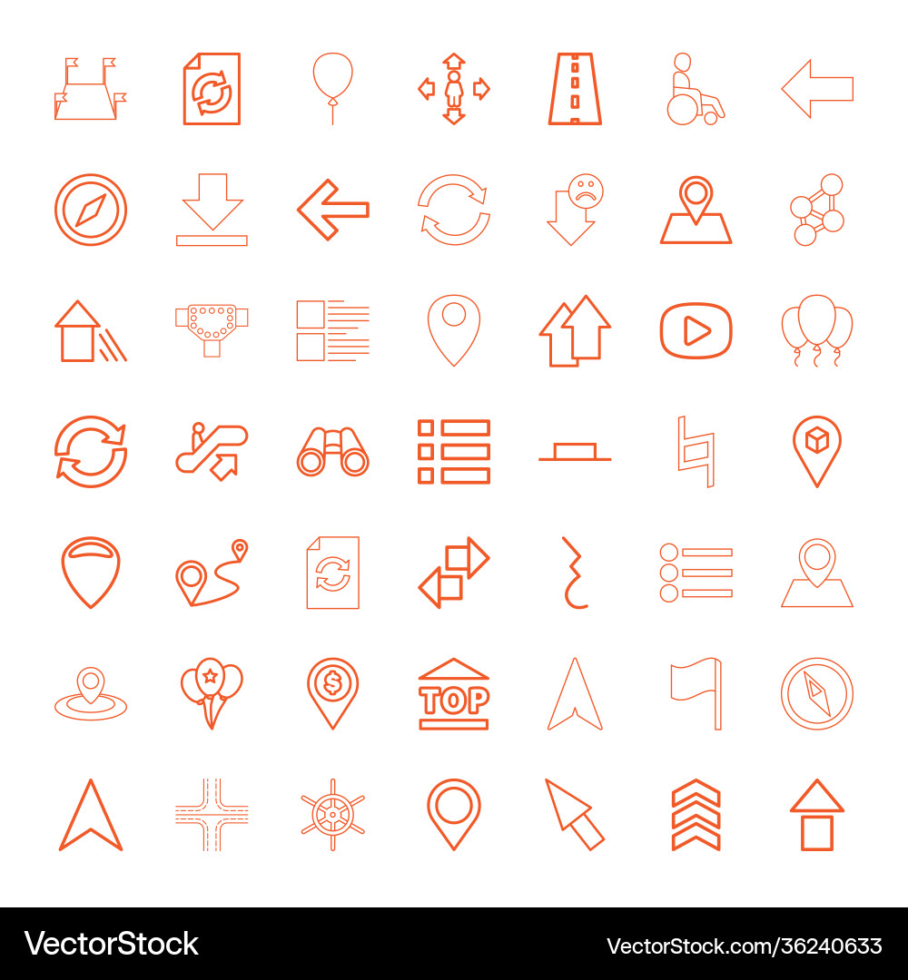 Navigation icons vector image