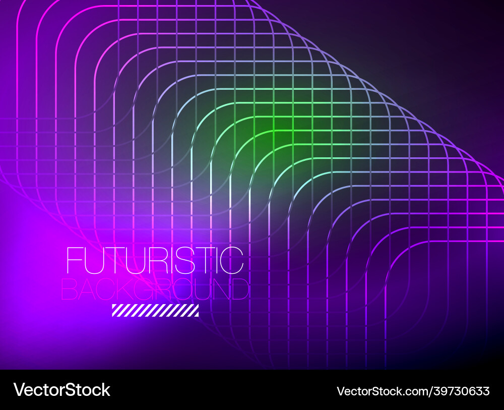 Neon Color Square Lines Abstract Background Vector Image