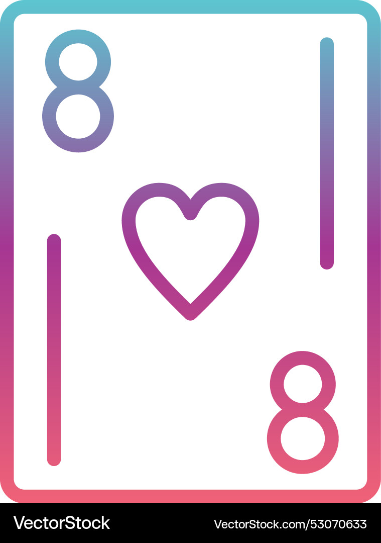 Playing card line gradient design Vector Image