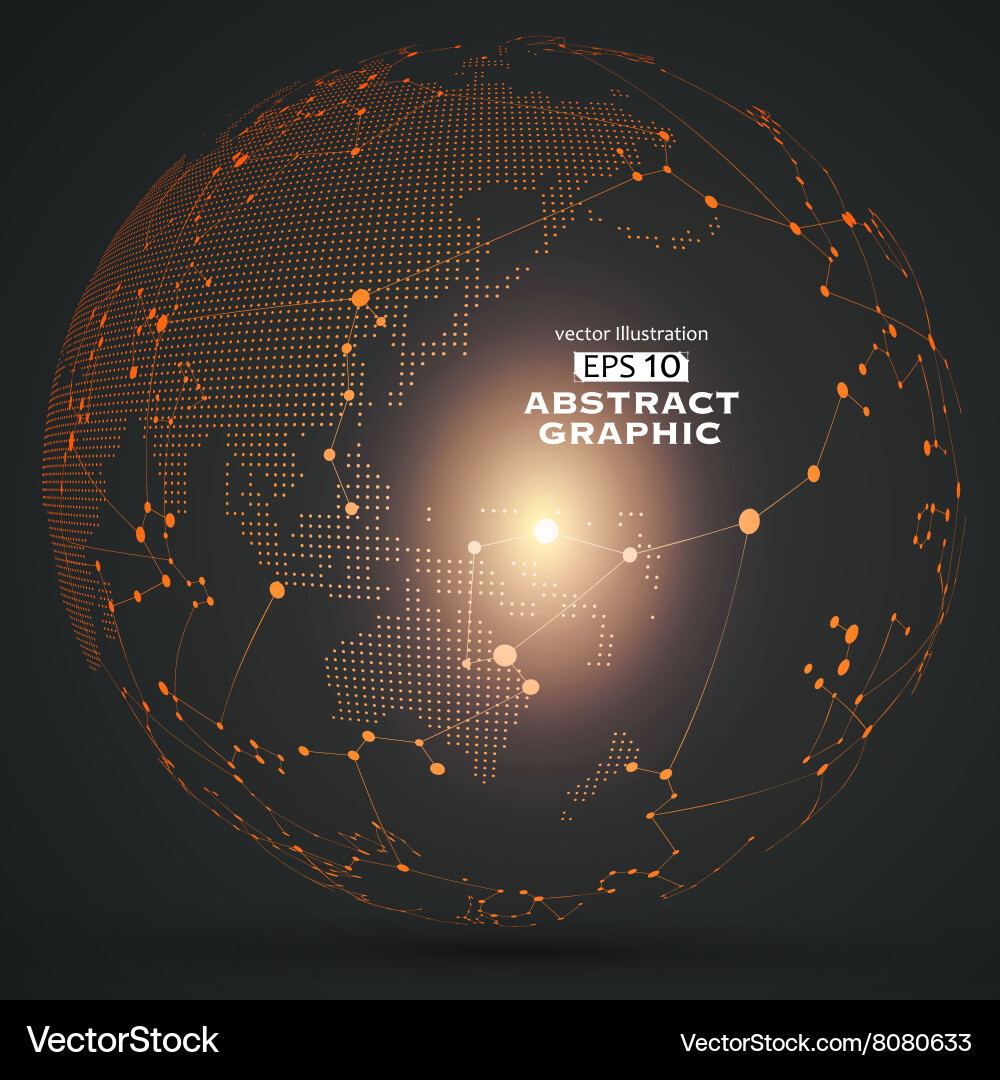 Point and curve constructed the sphere wireframe vector image
