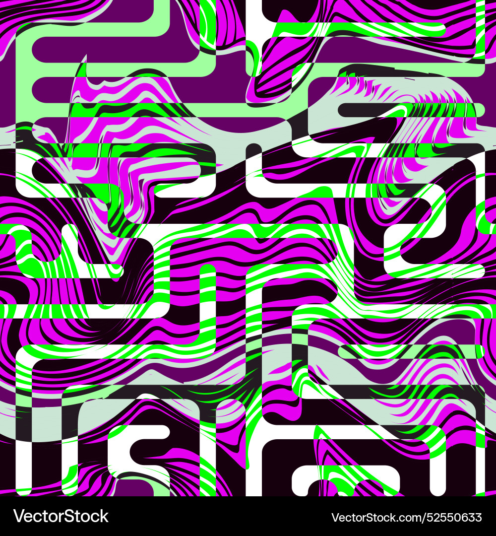 Psychedelic grid seamless pattern Psychedelic grid seamless pattern Vector Image