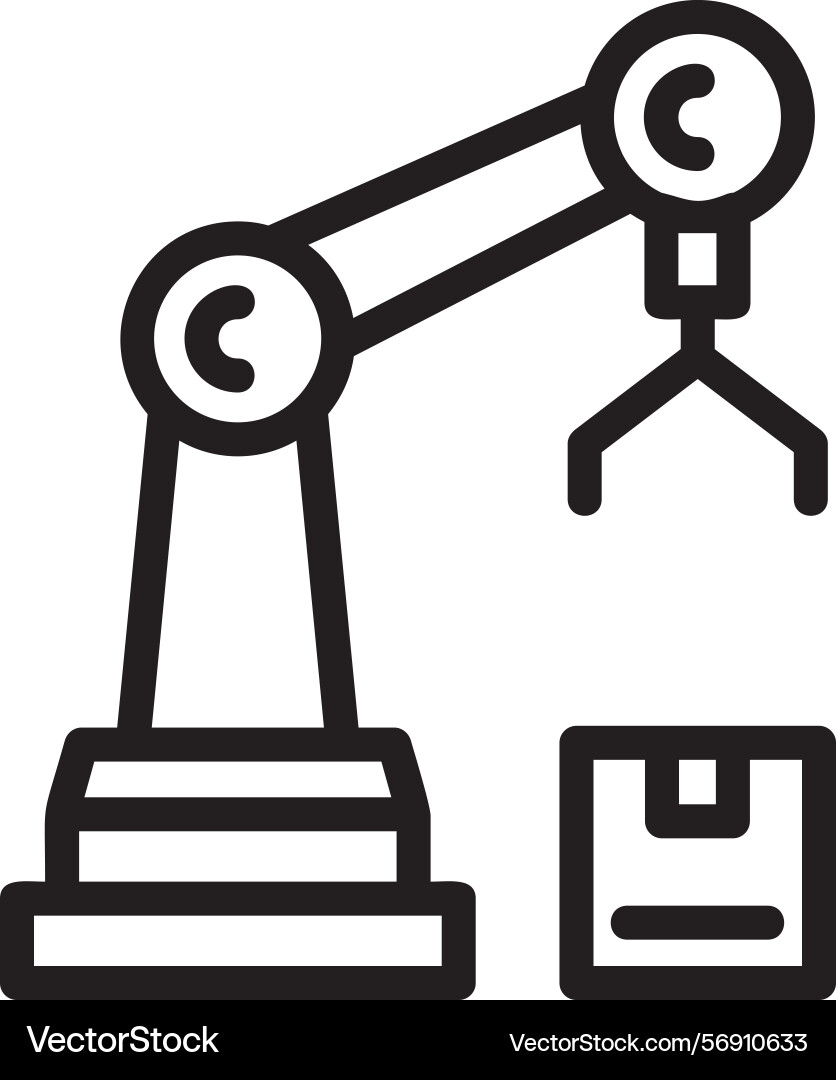 Robot assembly linear style icon design Vector Image