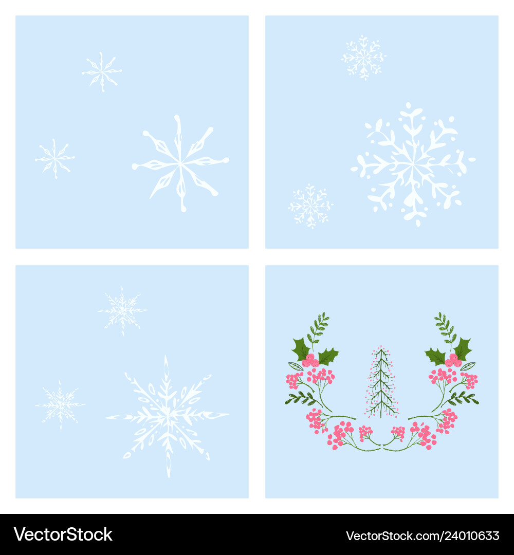 Set of snowflake icon sign design red background Vector Image