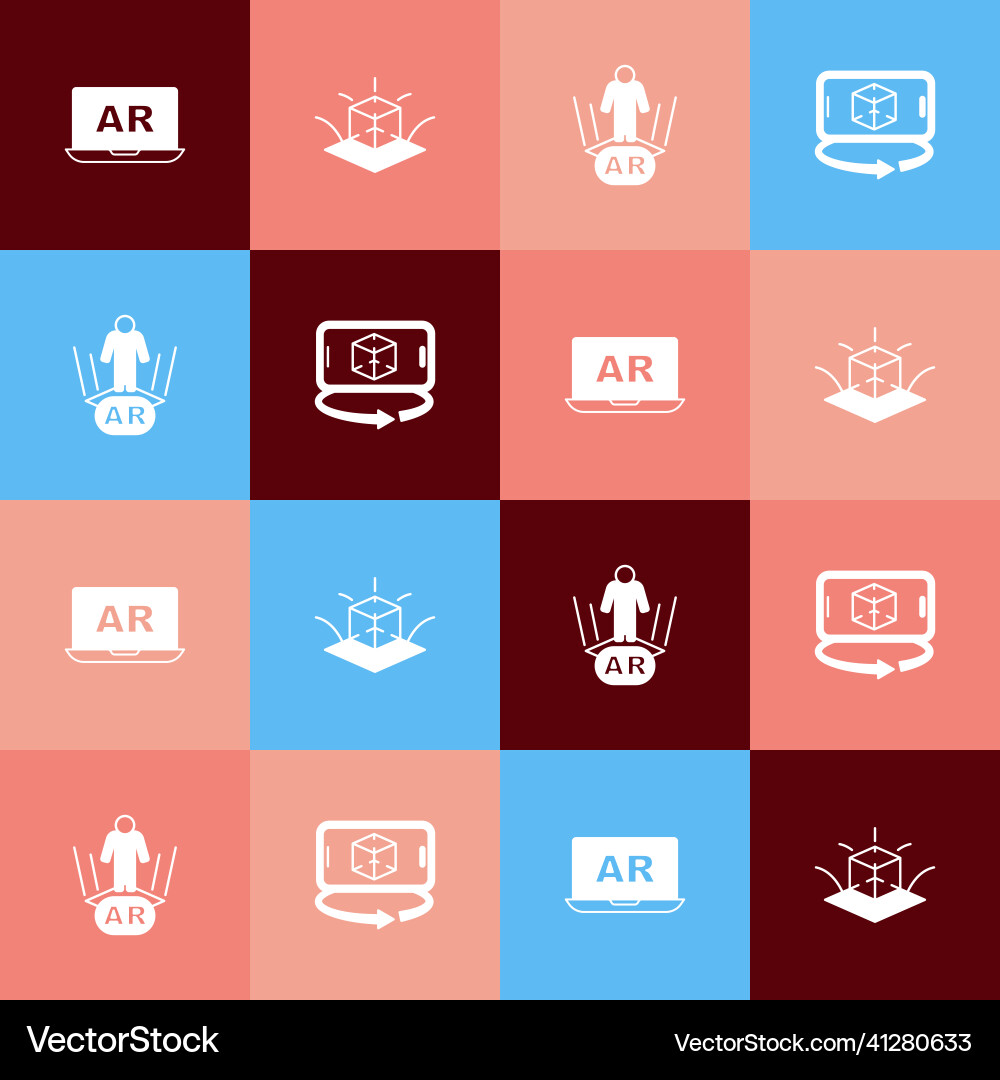Set pop art augmented reality ar 3d modeling Set pop art augmented reality ar 3d modeling vector image