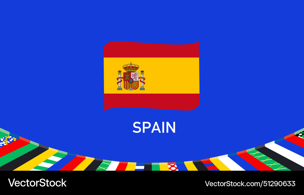 Spain flag ribbon teams european nations 2024 Spain flag ribbon teams european nations 2024 vector image