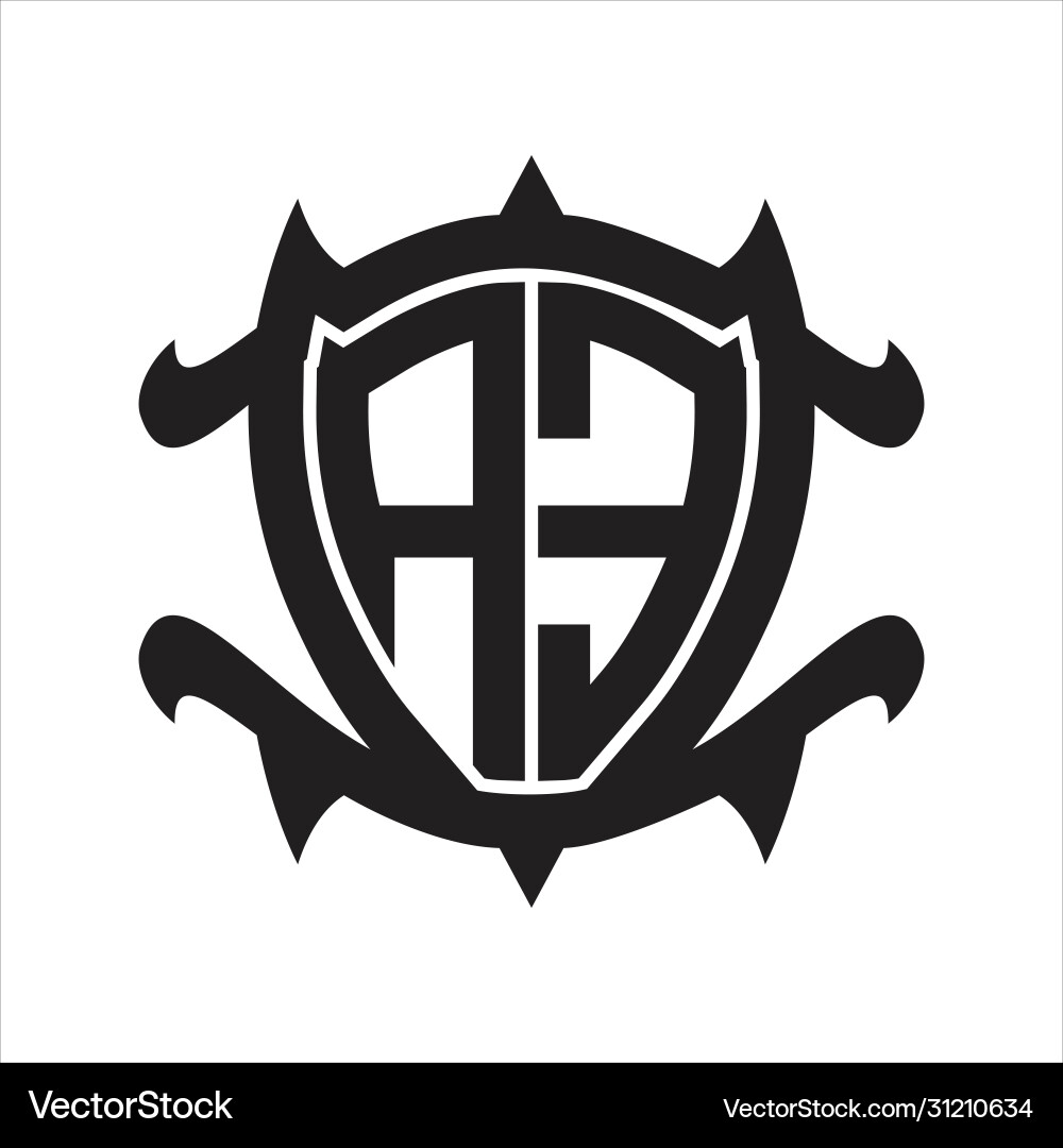 Ae logo monogram isolated with frame shield shape Vector Image