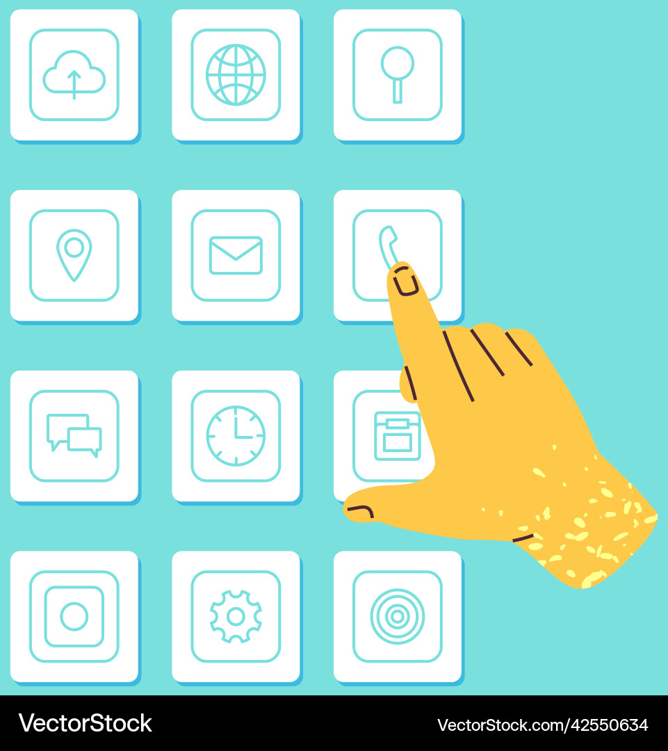 Arrangement of applications on display smartphone Arrangement of applications on display smartphone vector image