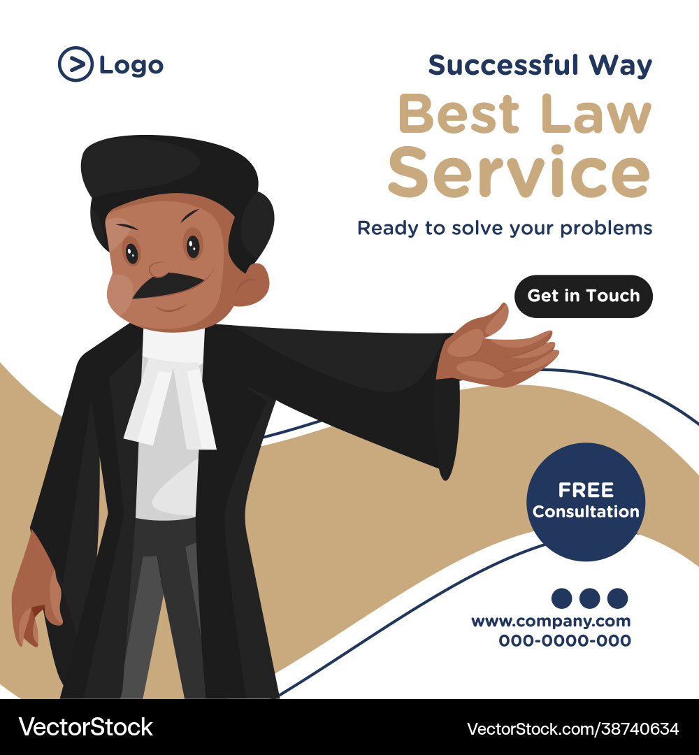 Banner design best law service vector image