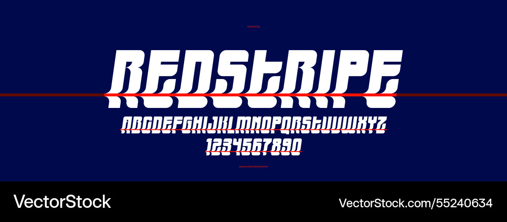 Bended and deformed display font for logos Bended and deformed display font for logos vector image