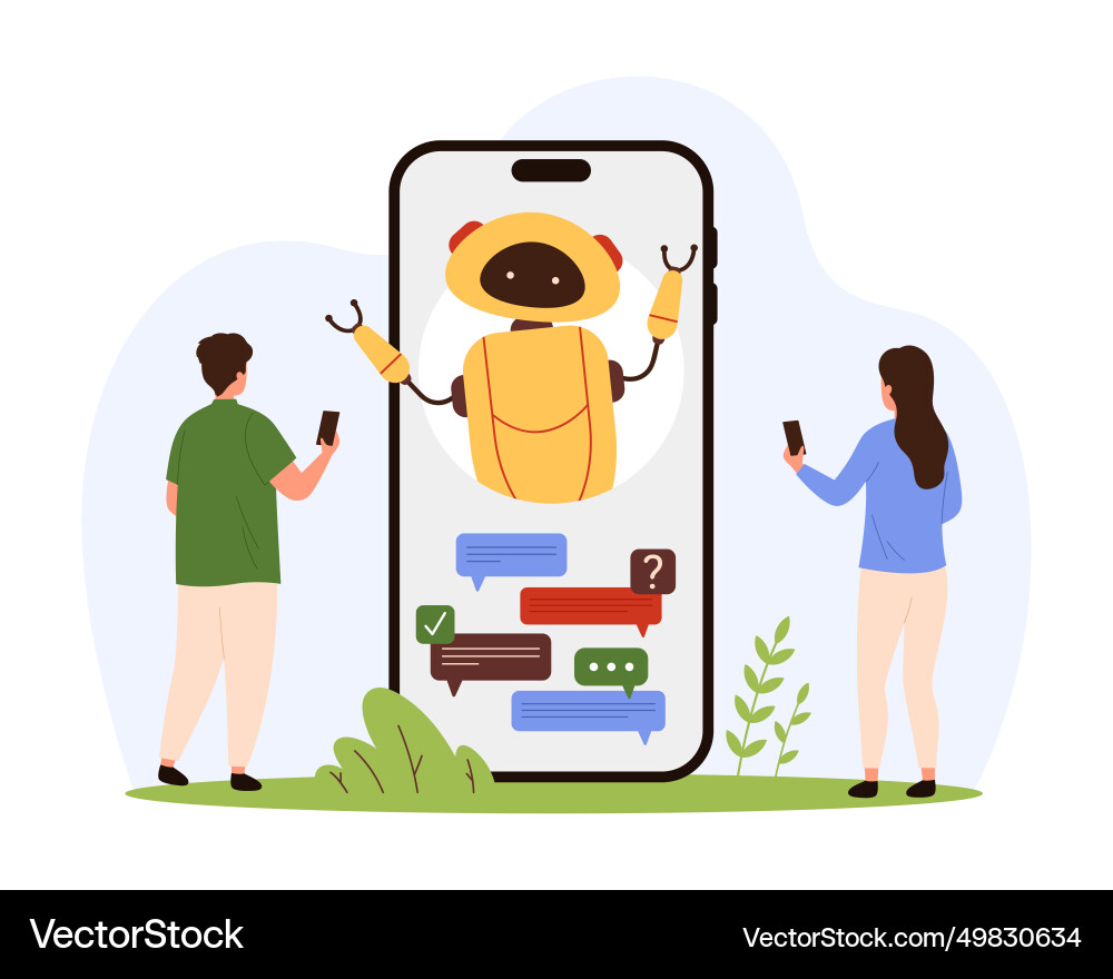 Chat bot and customers communication online ai Chat bot and customers communication online ai vector image