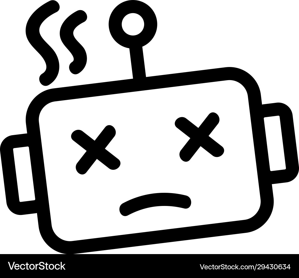 Chat bot icon isolated contour symbol Chat bot icon isolated contour symbol vector image
