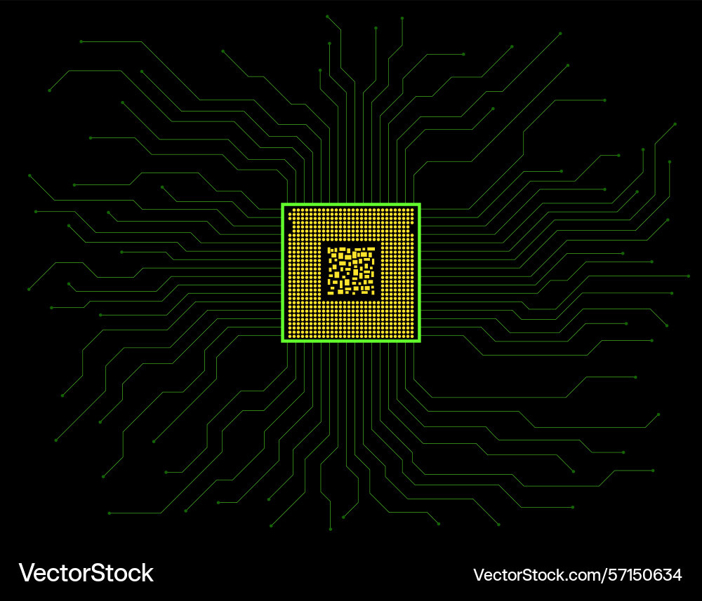 Circuit board microprocessor microchip Circuit board microprocessor microchip Vector Image