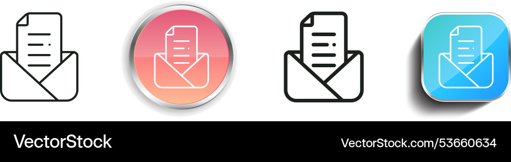 Email icon thin linear regular and button style Vector Image