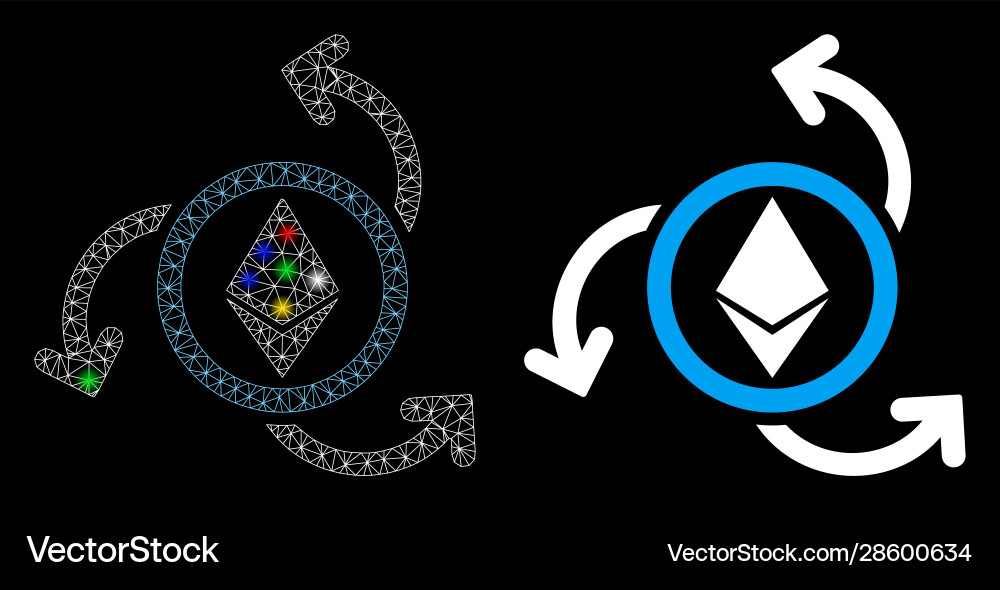 Flare mesh network ethereum source swirl icon Flare mesh network ethereum source swirl icon vector image