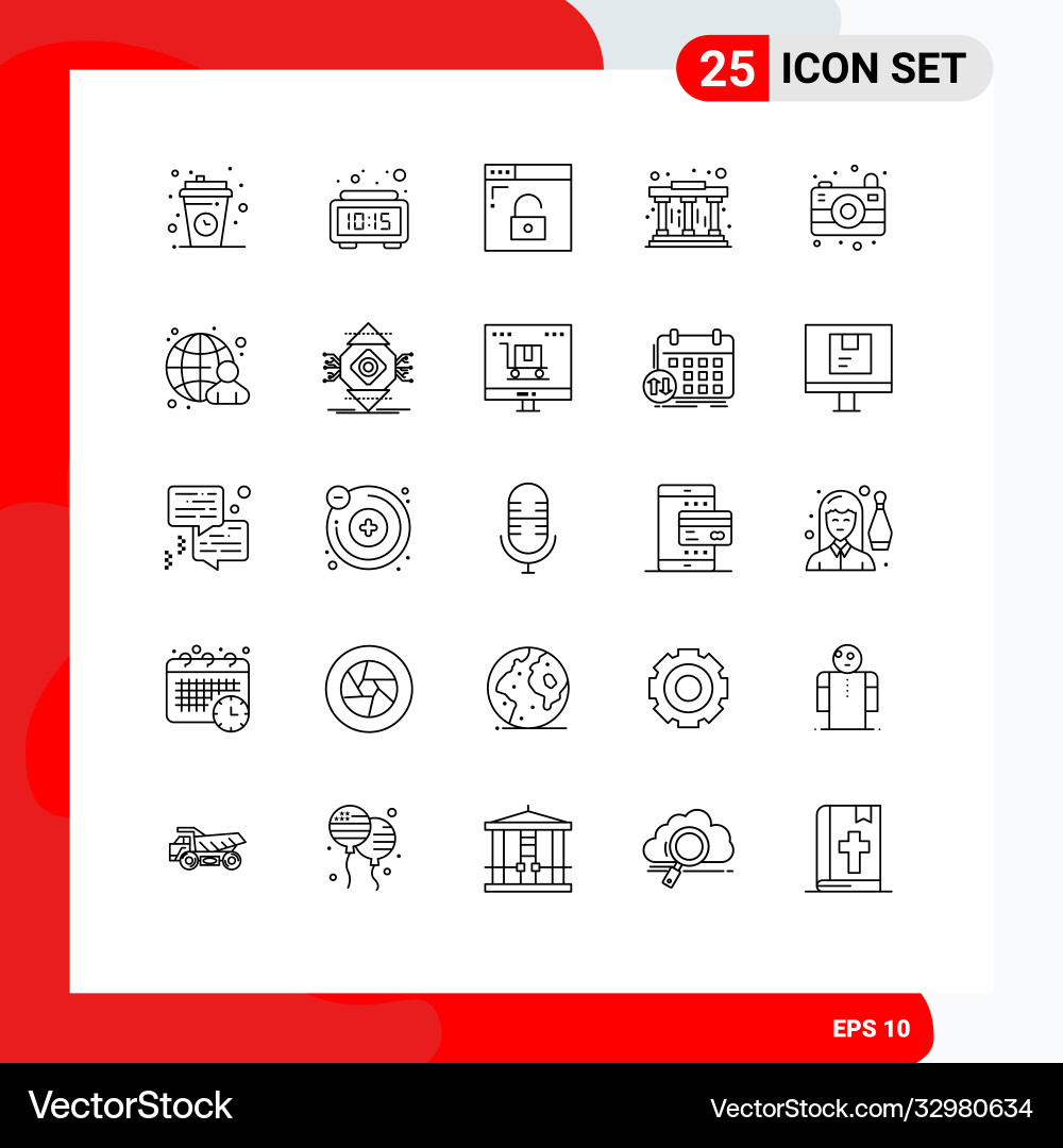 Group 25 modern lines set for image learning Vector Image