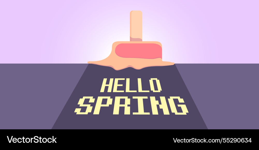 Hello spring horizontal banner with flat Hello spring horizontal banner with flat Vector Image