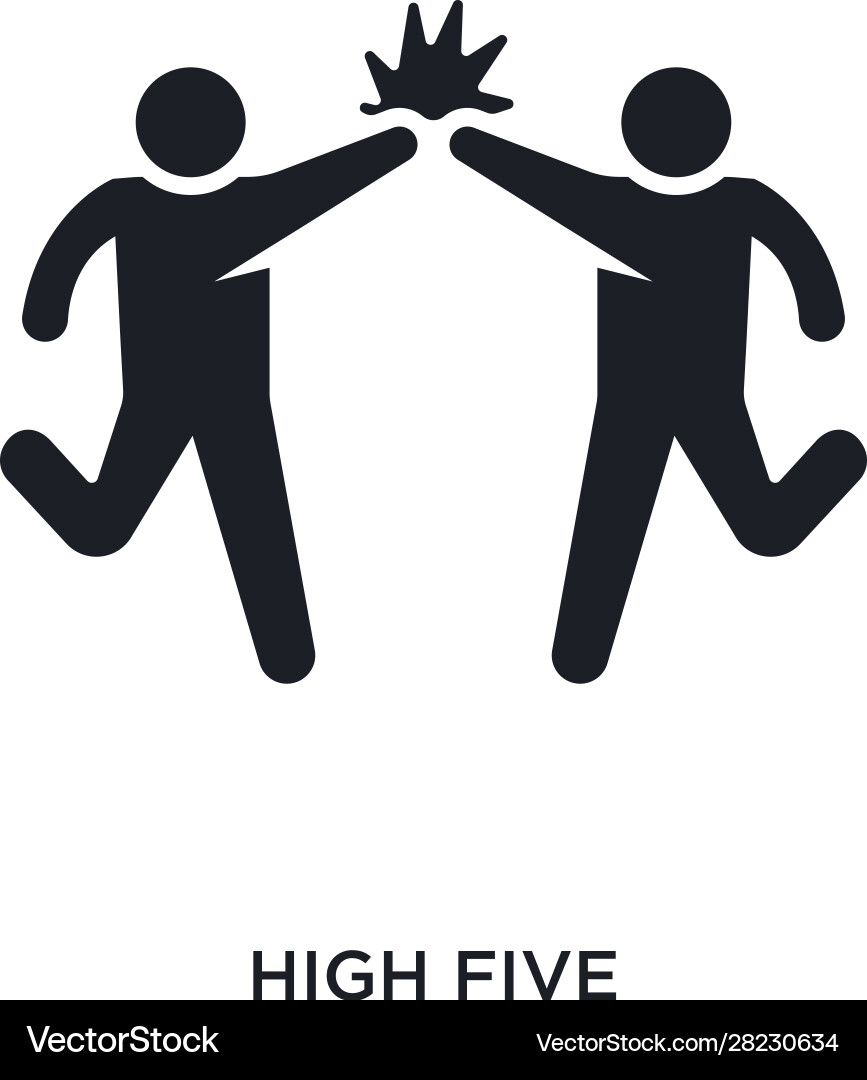 High five isolated icon simple element from vector image