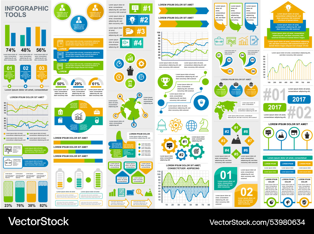 Infographic elements data visualization design vector image