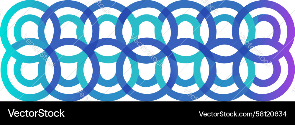 Interlocking Blue Circle Pattern Vector Image