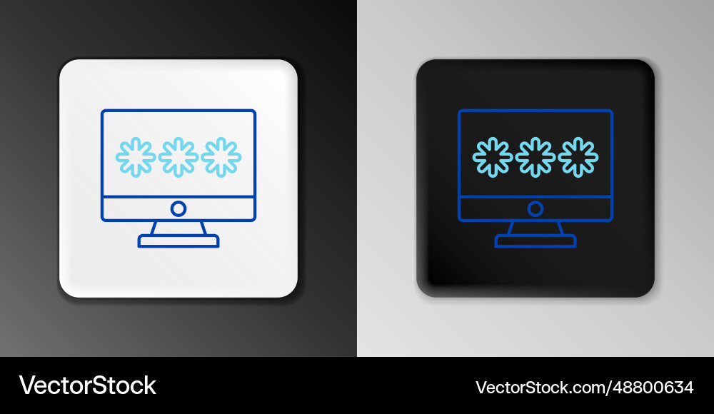 Line monitor with password notification icon Line monitor with password notification icon vector image