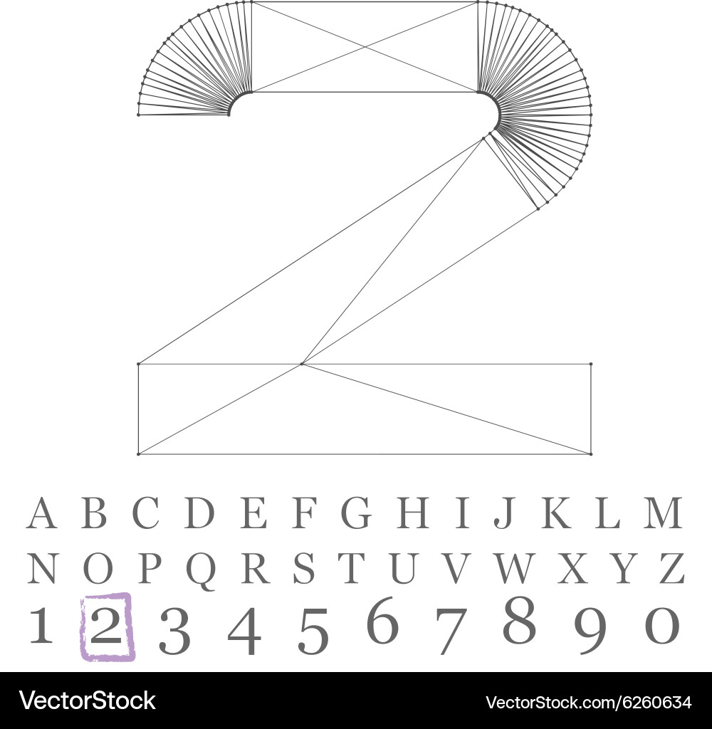 Low poly numbers font polygon number vector image