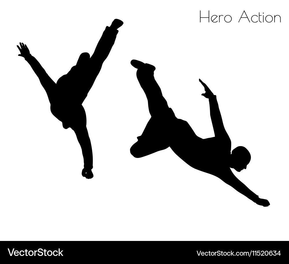 Man in hero action pose vector image