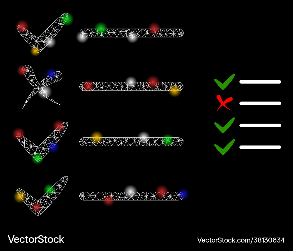 Network check list glare icon with multicolored Vector Image