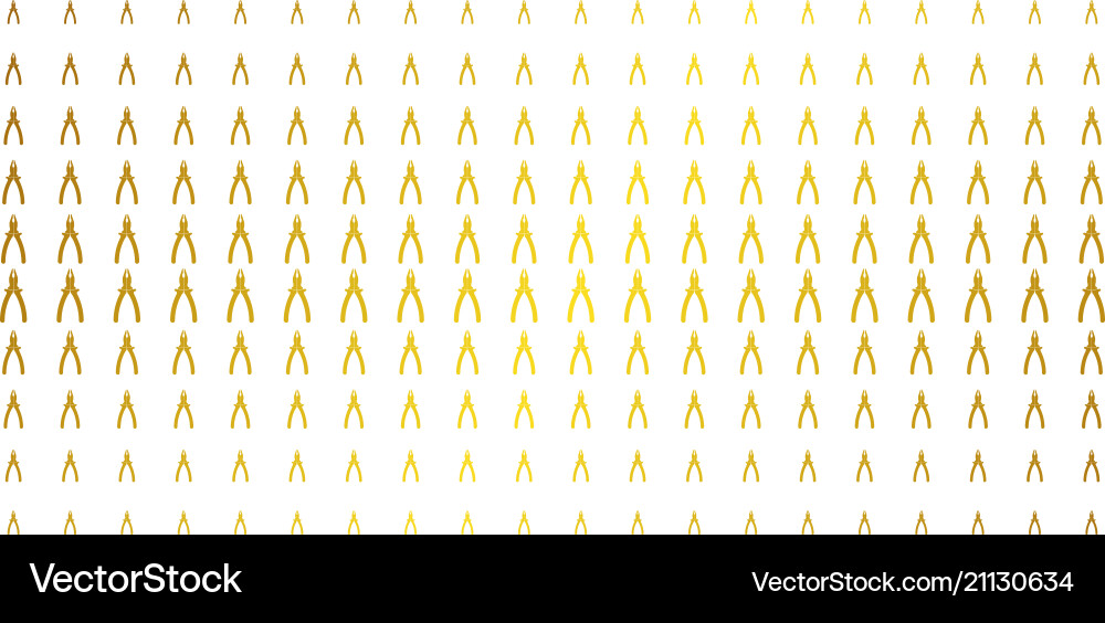 Pliers golden halftone array Pliers golden halftone array vector image