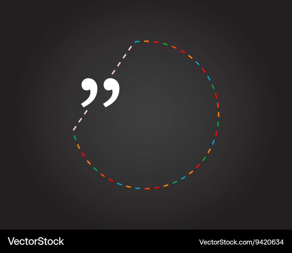 Quotation marks with thin line speech vector image